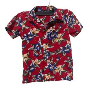 Janie and Jack Button Down Shirt Top 5 Hawaiian Floral
